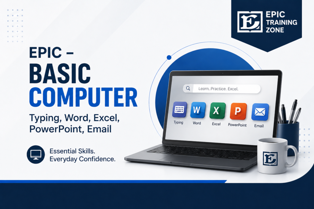 EPIC- Basic Computer (Typing, Word, Excel, PowerPoint, Email)
